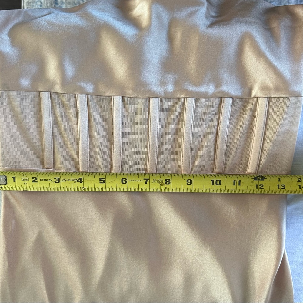 Alice + Olivia Blush Satin Corset Maxi Dress Cowl Neck Zip Back Special Occasion - Picture 11 of 16